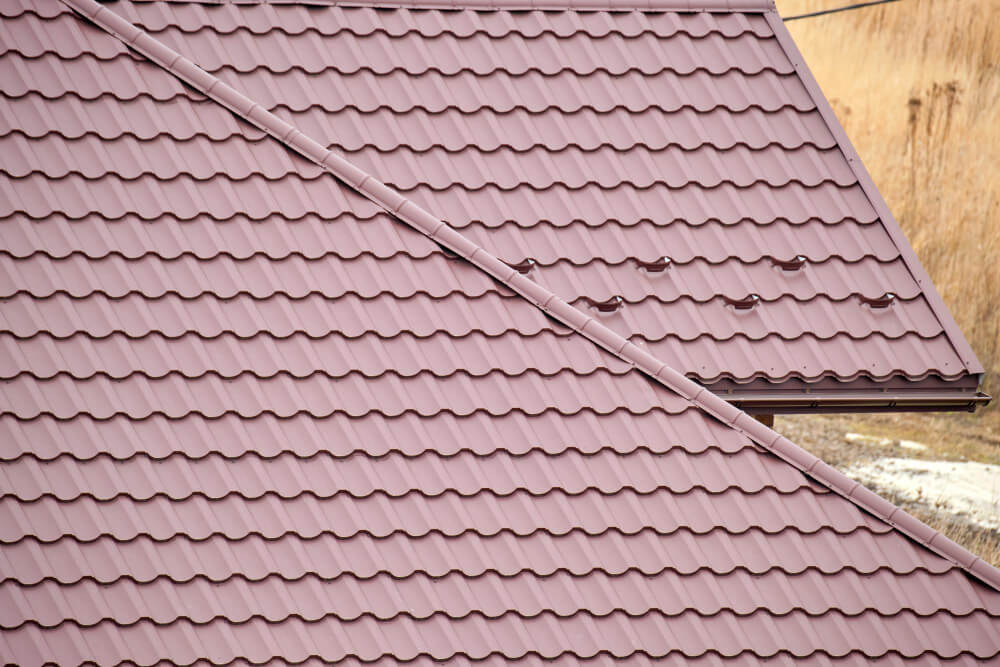 house roof with flashing
