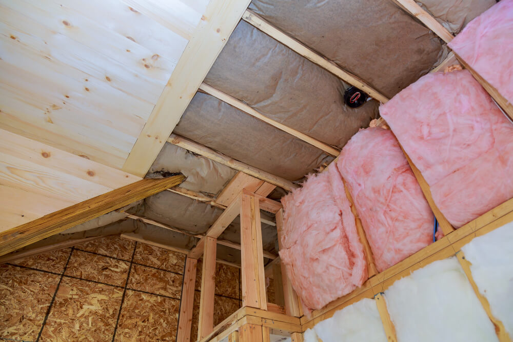 pink fiberglass insulation panel cold barrier